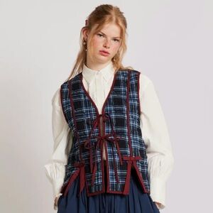 *NWT* Damson Madder Aliva Bow Gilet, US 14 / UK 18